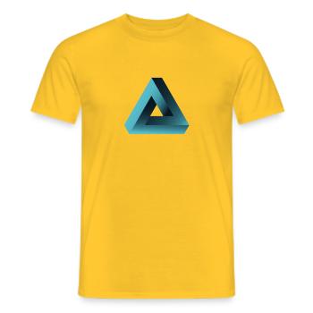 illusion optische Täuschung Dreieck Nerd geek tri - Männer T-Shirt - Gelb - Vorne - AI Model Male 178 dark (178cm)