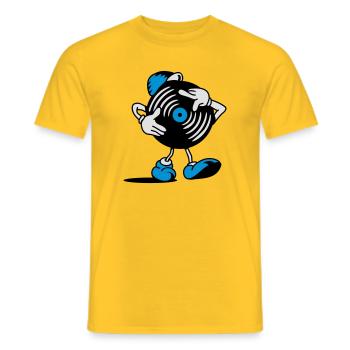 DISQUE VINYLE - T-shirt homme - jaune - Devant - AI Model Male 178 dark (178cm)