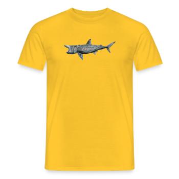 Pilgrim shark - Basking shark - Requin pelerin - Men's T-Shirt - yellow - Front - AI Model Male 178 dark (178cm)