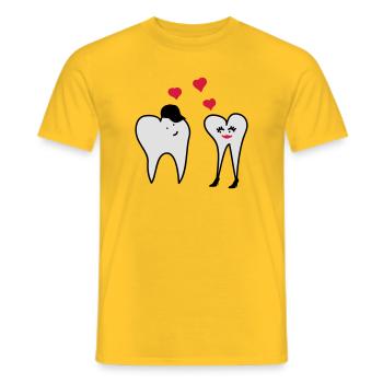 Teeth in love - Men's T-Shirt - yellow - Front - AI Model Male 178 dark (178cm)