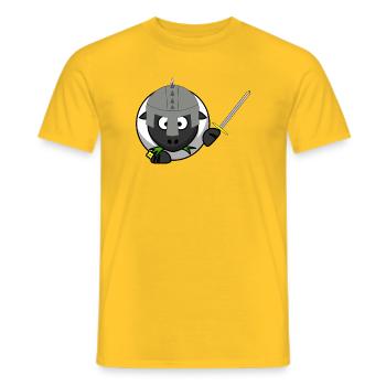 RitterSchaf im Kampf - Männer T-Shirt - Gelb - Vorne - AI Model Male 178 dark (178cm)