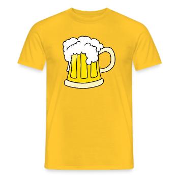 Bierkrug mit Schaum Illustration - Männer T-Shirt - Gelb - Vorne - AI Model Male 178 dark (178cm)