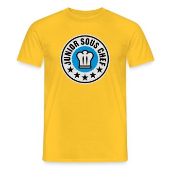 Junior Sous Chef | Küchenchef | Chef Cook - T-shirt homme - jaune - Devant - AI Model Male 178 dark (178cm)