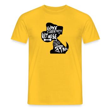 Dog Sayings, Dog Shirt, Favorite Dog, Hu - Men's T-Shirt - yellow - Front - AI Model Male 178 dark (178cm)