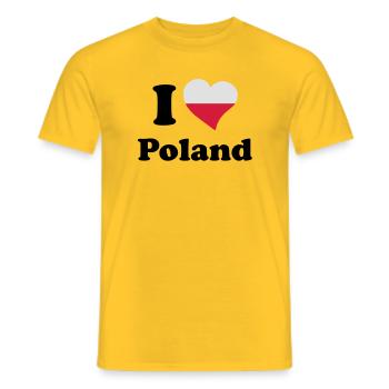 I love Poland - Ich liebe Polen - Männer T-Shirt - Gelb - Vorne - AI Model Male 178 dark (178cm)