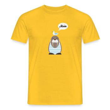 Moin, lion de mer, mouette - T-shirt homme - jaune - Devant - AI Model Male 178 dark (178cm)