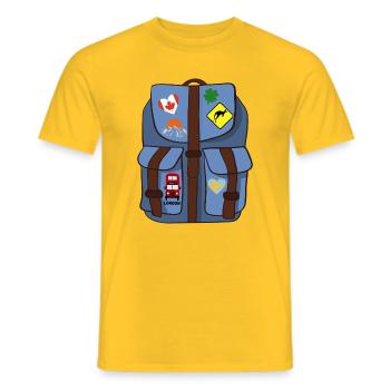 Sac à dos - T-shirt homme - jaune - Devant - AI Model Male 178 dark (178cm)