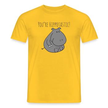 HippoTastic Niedlicher Hippo Charme - Männer T-Shirt - Gelb - Vorne - AI Model Male 178 dark (178cm)