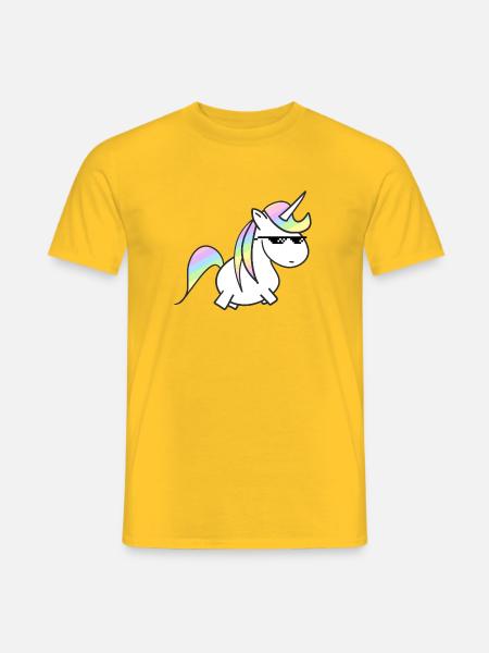 Pastell Einhorn Regenbogenmähne - Männer T-Shirt - Gelb