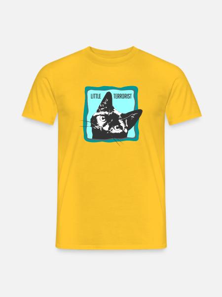 Cat portrait with slogans - Men's T-Shirt - yellow
