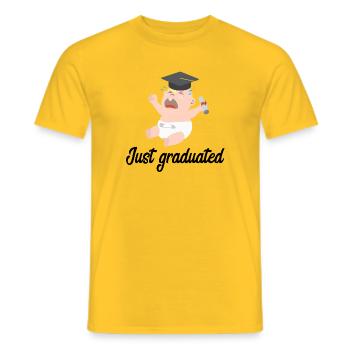 Just Graduated - Men's T-Shirt - yellow - Front - AI Model Male 178 dark (178cm)