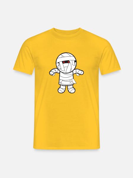 Kids shirt Mummy shirt motiv indpakket mumie - Mænd T-shirt - gul