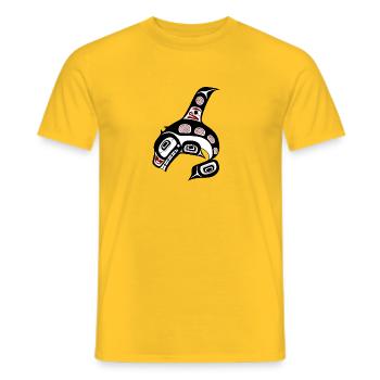 Northwest Pacific coast Haida art Killer whale - Männer T-Shirt - Gelb - Vorne - AI Model Male 178 dark (178cm)