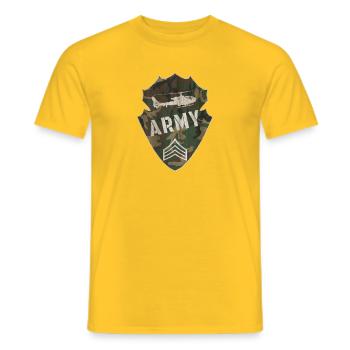 Army Army Coat of Arms / Military Gift Helicopter - Men's T-Shirt - yellow - Front - AI Model Male 178 dark (178cm)