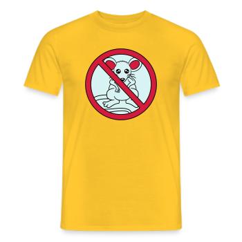forbidden sign crossed out no mouse suess n - Men's T-Shirt - yellow - Front - AI Model Male 178 dark (178cm)