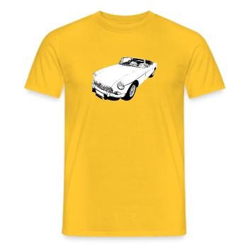 MG Roadster Classic Britischer Sportwagen - Männer T-Shirt - Gelb - Vorne - AI Model Male 178 dark (178cm)