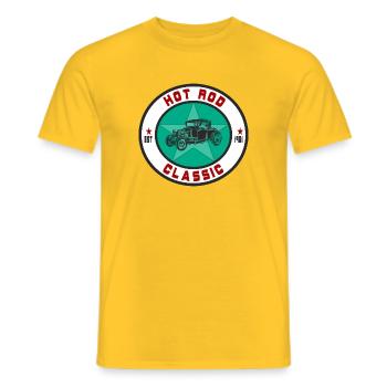 Hot Rod Classic Oldtimer Auto Car US Car Gift - Men's T-Shirt - yellow - Front - AI Model Male 178 dark (178cm)