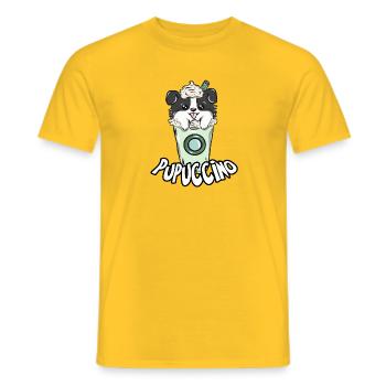 Café cappuccino chien - T-shirt homme - jaune - Devant - AI Model Male 178 dark (178cm)