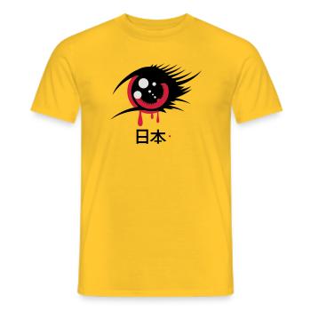 Un oeil anime japonais - T-shirt homme - jaune - Devant - AI Model Male 178 dark (178cm)