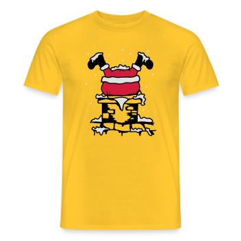 Nikolaus steckt im Schornstein fest - Männer T-Shirt - Gelb - Vorne - AI Model Male 178 dark (178cm)
