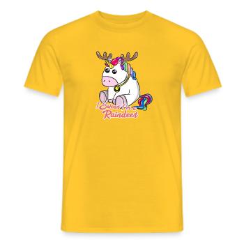 Christmas Unicorn - Men's T-Shirt - yellow - Front - AI Model Male 178 dark (178cm)