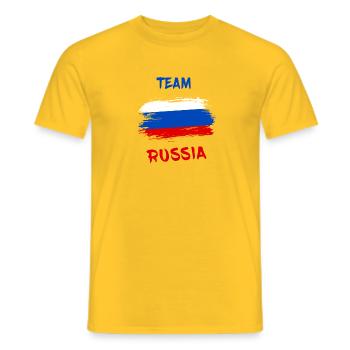 Team Russland / Geschenk Russia Moskau Flagge - Männer T-Shirt - Gelb - Vorne - AI Model Male 178 dark (178cm)