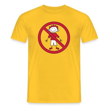 forbidden sign zone no child painted scribble com - Men's T-Shirt - yellow - Front - AI Model Male 178 dark (178cm)