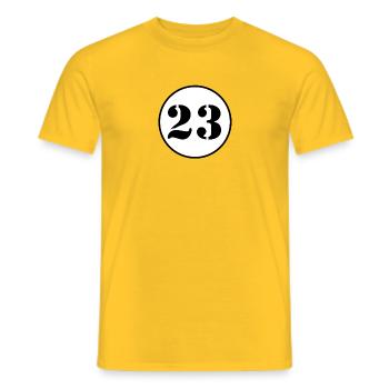 NUMMER 23 Dreiundzwanzig Geburtstag Geschenk - Männer T-Shirt - Gelb - Vorne - AI Model Male 178 dark (178cm)