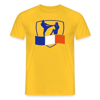arts martiaux - T-shirt homme - jaune - Devant - AI Model Male 178 dark (178cm)