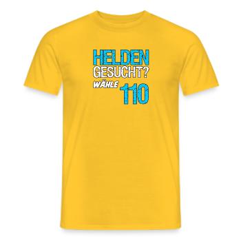 Helden 110 Polizei Polizist Polizisten Geschenk - Männer T-Shirt - Gelb - Vorne - AI Model Male 178 dark (178cm)