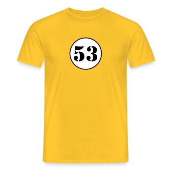 NUMMER 53 Dreiundfünfzig Geburtstag Geschenk - Männer T-Shirt - Gelb - Vorne - AI Model Male 178 dark (178cm)