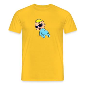 infant - Men's T-Shirt - yellow - Front - AI Model Male 178 dark (178cm)