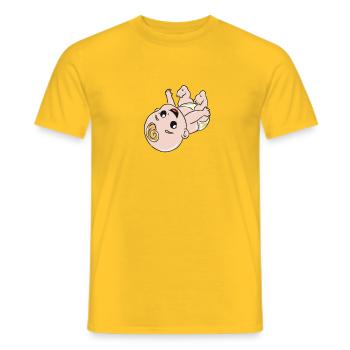 infant - Men's T-Shirt - yellow - Front - AI Model Male 178 dark (178cm)