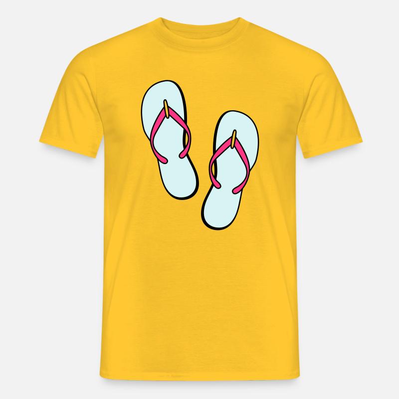 flip flops sommer beach strand party - Männer T-Shirt - Gelb