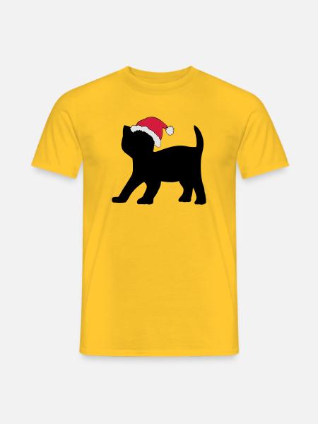 Kitten in an Xmas Hat. - Men's T-Shirt - yellow