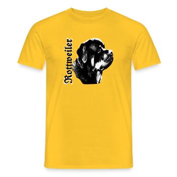 Rottweiler, tête de chien, combat de chien, propriétaire de chien, - T-shirt homme - jaune - Devant - AI Model Male 178 dark (178cm)