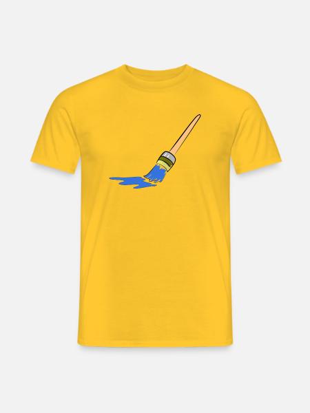 Abstrakte Pinselkunst für kreative Köpfe - Männer T-Shirt - Gelb