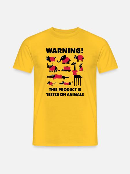 Warning this product is tested on animals 3clr - T-shirt homme - jaune