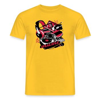 Musique - T-shirt homme - jaune - Devant - AI Model Male 178 dark (178cm)