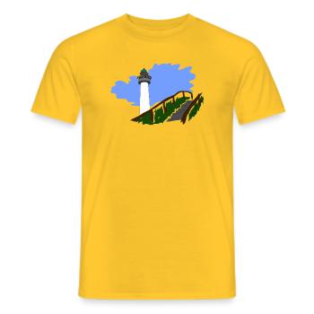 lighthouse - Men's T-Shirt - yellow - Front - AI Model Male 178 dark (178cm)
