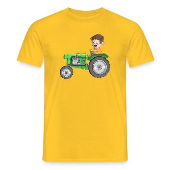Tractor for children - Men's T-Shirt - yellow - Front - AI Model Male 178 dark (178cm)