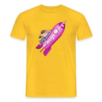 fusée - T-shirt homme - jaune - Devant - AI Model Male 178 dark (178cm)