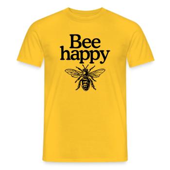 Bee happy - Bienen, Imkerei, Imker - Männer T-Shirt - Gelb - Vorne - AI Model Male 178 dark (178cm)