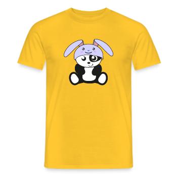 Panda in bunny costume, for childbirth, for children, baby - Men's T-Shirt - yellow - Front - AI Model Male 178 dark (178cm)