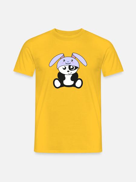 Panda im Hasenkostüm, zur Geburt, für Kinder, Baby - Männer T-Shirt - Gelb