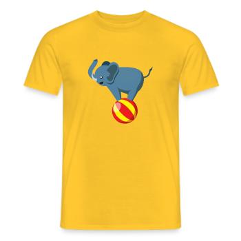 Zirkus Manege Clown Tiere Jongleur Artist Gaukler - Männer T-Shirt - Gelb - Vorne - AI Model Male 178 dark (178cm)