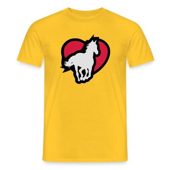 Cheval - T-shirt homme - jaune - Devant - AI Model Male 178 dark (178cm)