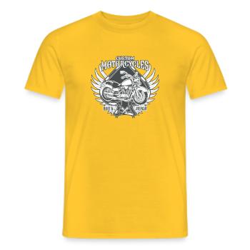 Custom Motorcycles America Motorcycle Retro Gift - Men's T-Shirt - yellow - Front - AI Model Male 178 dark (178cm)