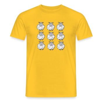 Funny Sheep Herd I Sheep I Sheep I Gift - Men's T-Shirt - yellow - Front - AI Model Male 178 dark (178cm)