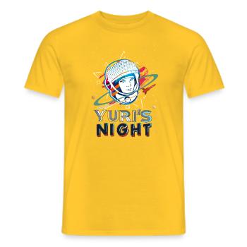 Spatial Juris Nacht Iss astronaute Youri Gagarine - T-shirt homme - jaune - Devant - AI Model Male 178 dark (178cm)